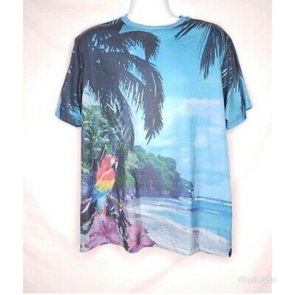 CaribbeanPrint Moisture Wicking T-Shirt Tropical - Picture 5 of 6